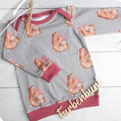 Langarmshirt HimBär - Longsleeve Baby | Kinder Shirt mit Bär | Frühlingsoutfit für Mädchen