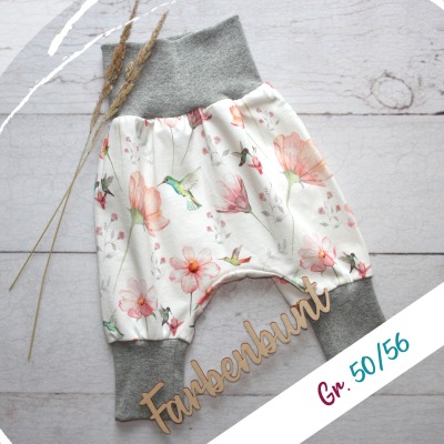 Pumphose Kolibris - Haremshose Mädchen | handmade Pumphose Baby | Mitwachshose Kinder | Jersey Hose