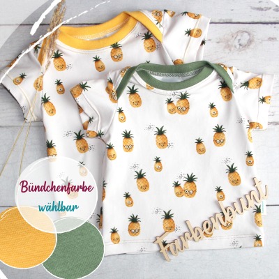 Tshirt Ananas - Kinder Shirt kurzarm mit Früchten | Sommershirt Baby | Sommeroutfit für Kinder