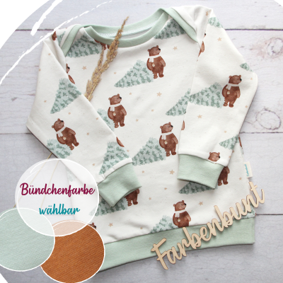 Sweater für Babys und Kinder Weihnachtsbär - niedlicher Weihnachtspullover aus super weichem Bio-S