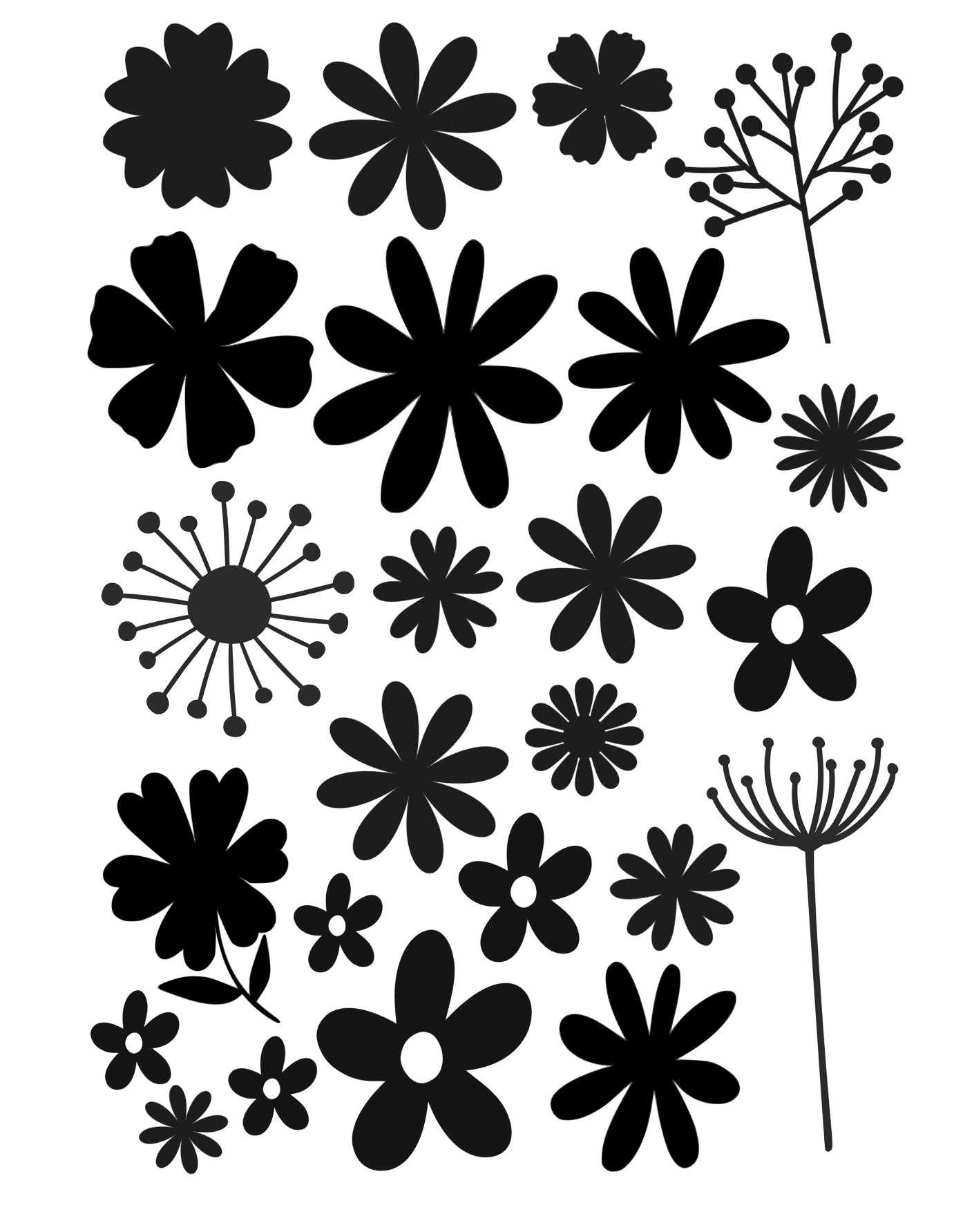 Stickerbogen Blumen