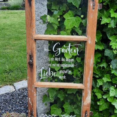 Aufkleber Mein Garten - Aufkleber für ein altes Fenster | Vintage | Dekofenster
