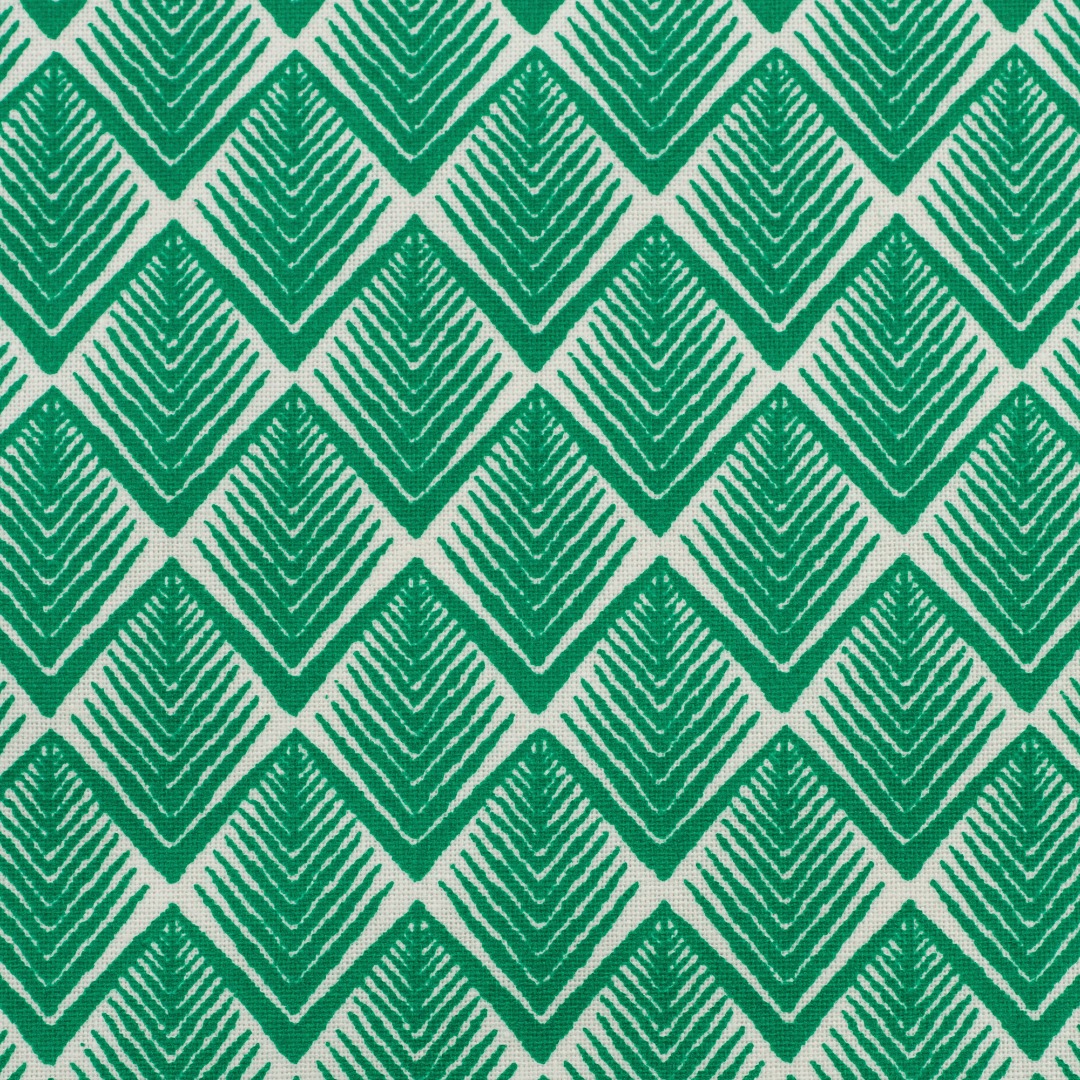 05m Beschichtete Baumwolle Leona zacken smaragd grün weiß