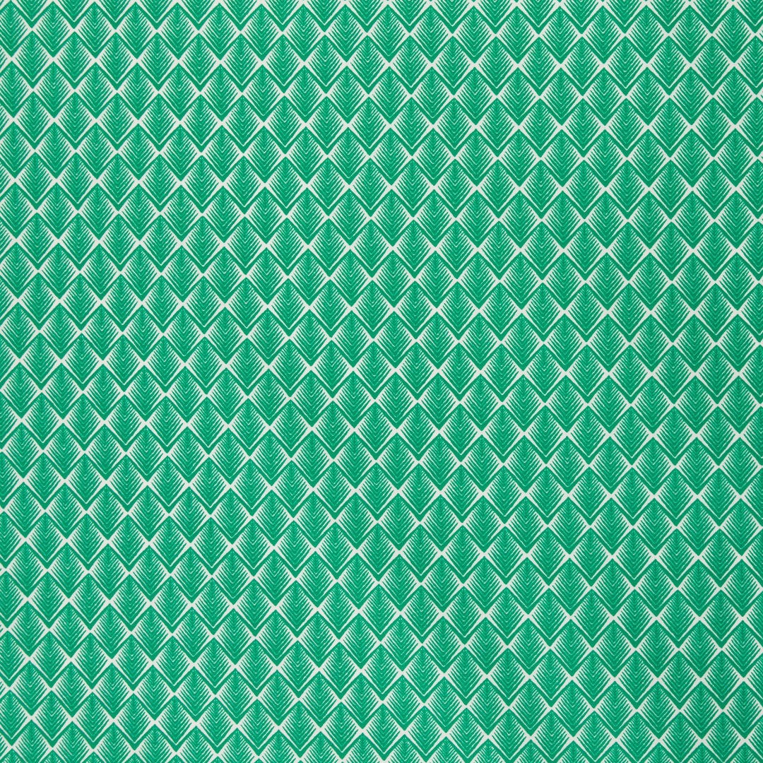 05m Beschichtete Baumwolle Leona zacken smaragd grün weiß 2