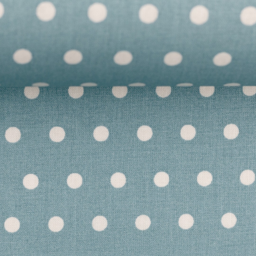 05m Beschichtete Baumwolle Leona Punkte Dots 6mm dusty blue helles blau 3