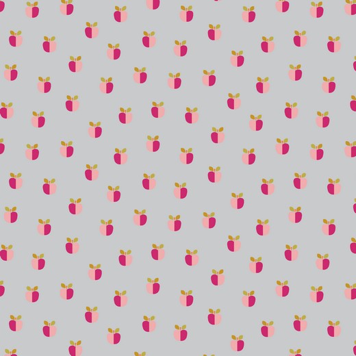 05m BW Lovely Apple by poppy Apfel modern hellgrau magenta pink