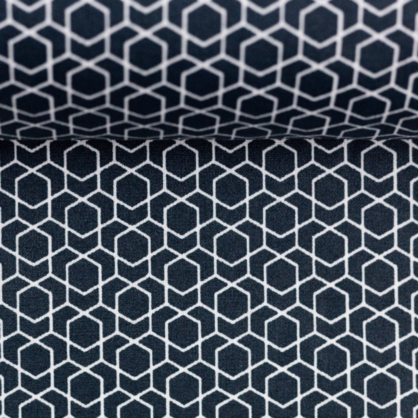 0,5m Beschichtete Baumwolle Leonie geometisches Muster, petrol weiß