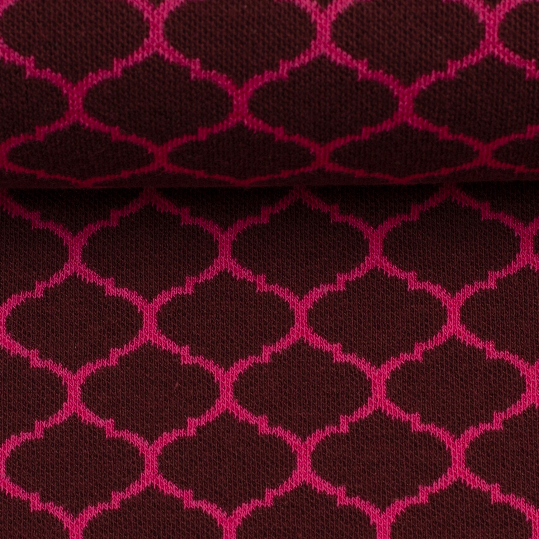 05m Jersey Jacquard Brick by Brick by lycklig design Taste of Marrakesch brombeere pink 3