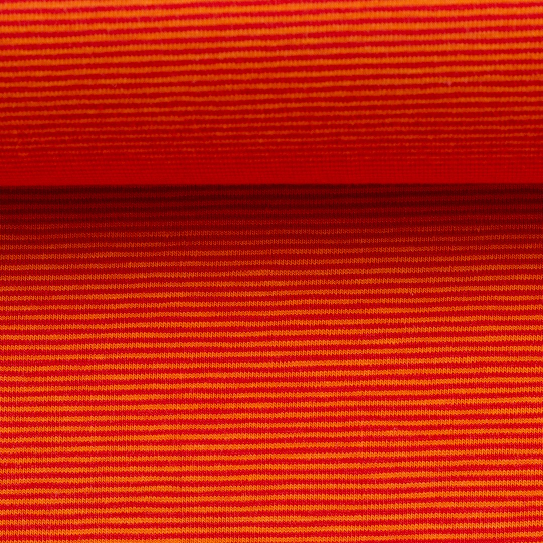 0,5m Jersey Bella Streifen Ringel 1mm, orange rot