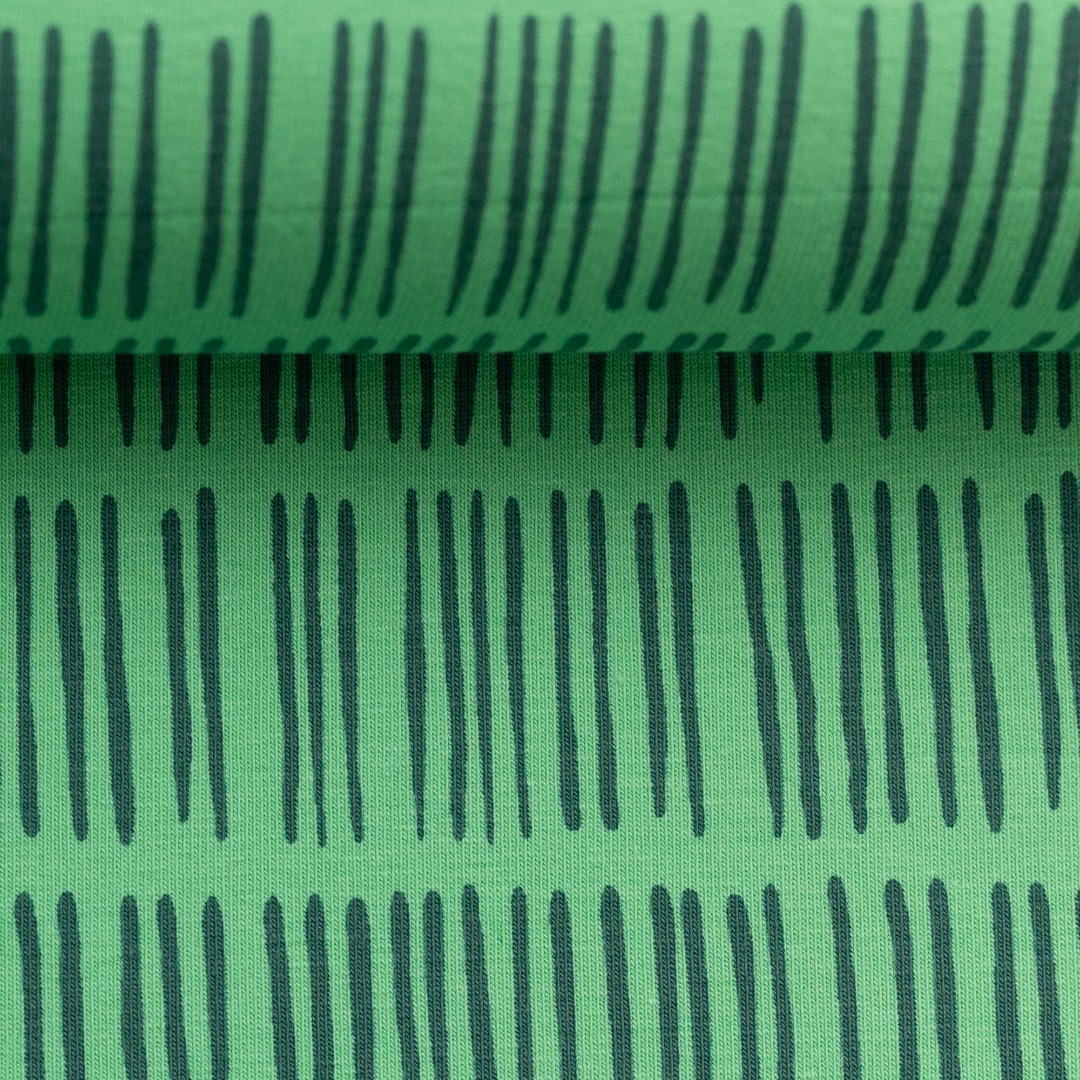 0,5m Jersey Veronika Striche Stripe, grün 3