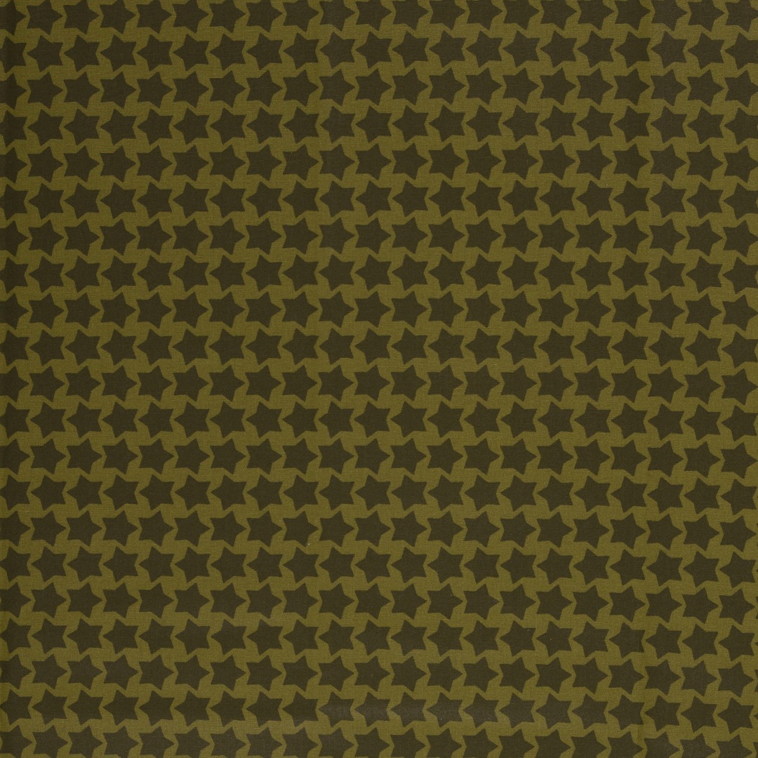 0,25m Beschichtete Baumwolle Staaars by Farbenmix Sterne, Khaki grün 2