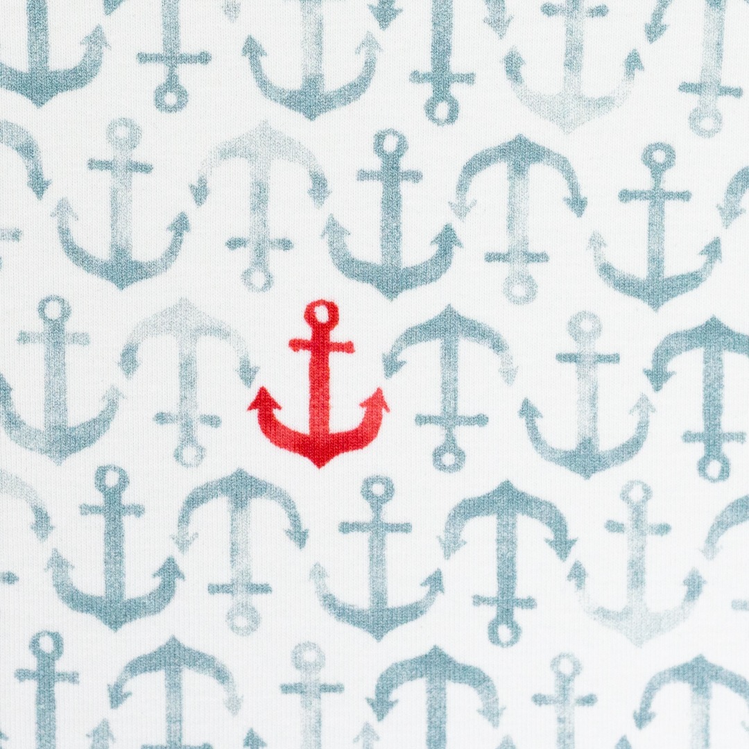 05m Jersey Nautical Baby Anker rauchblau rot weiß