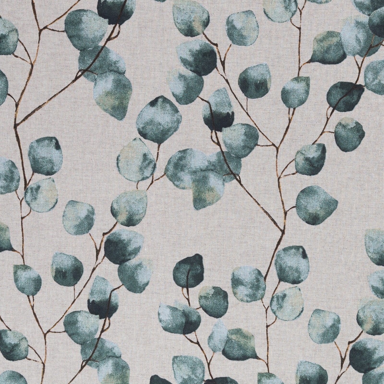 05m Canvas Emma Leinenoptik Blätter Zweige Eukalyptus natur grün 2