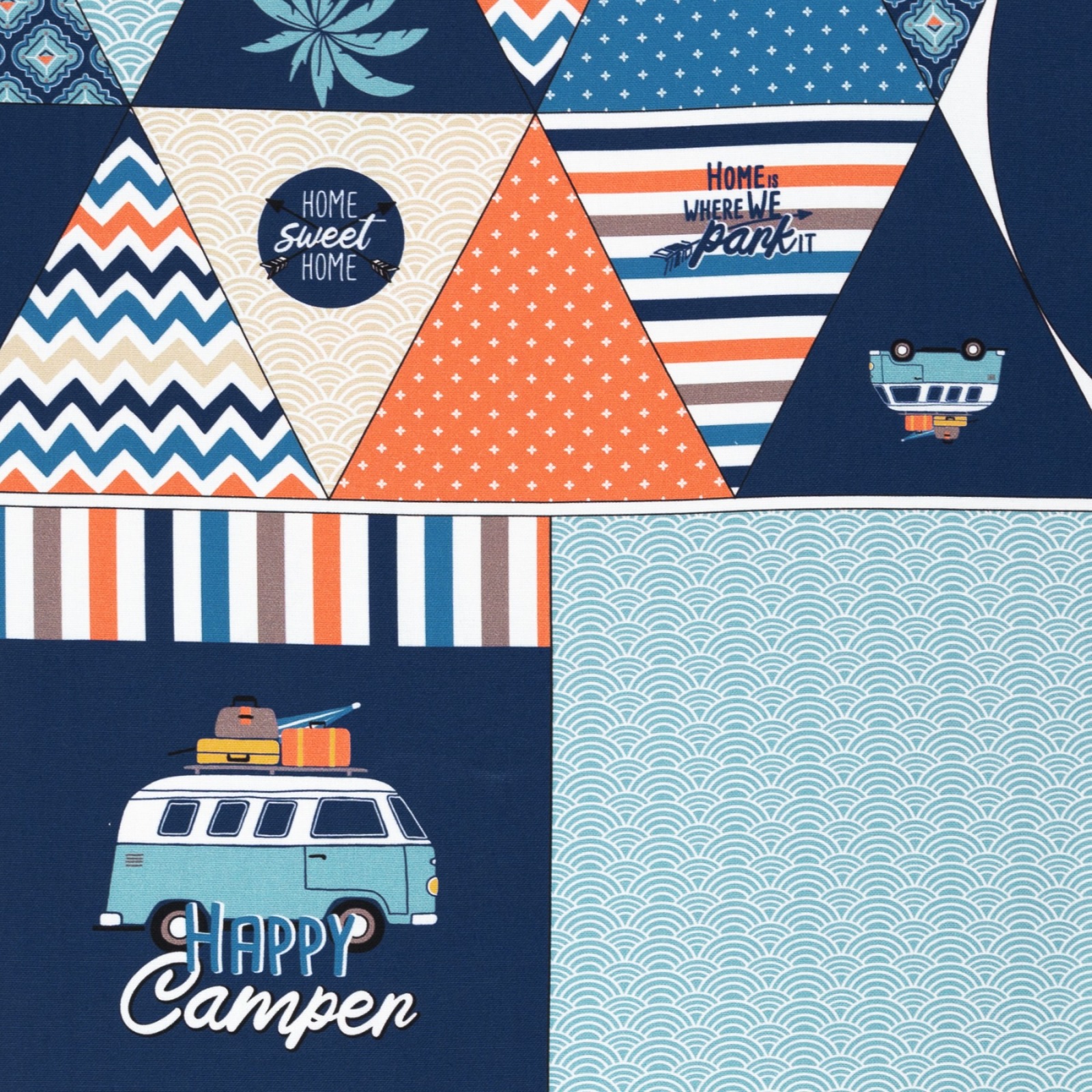 1Panel Canvas Happy Camping by Steinbeck Nähset Maritim blau weiß türkis 3