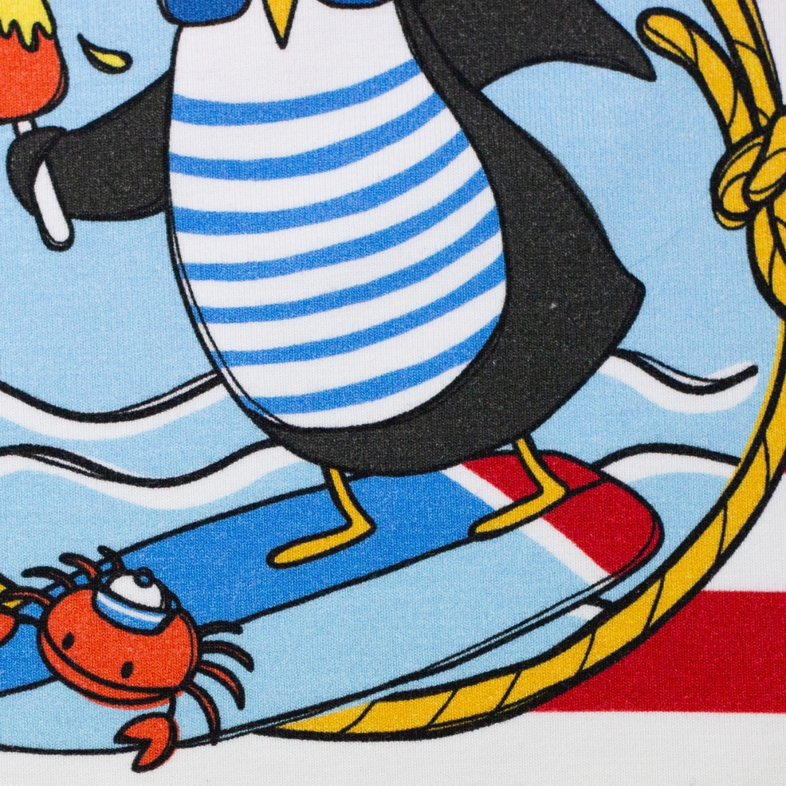 1Panel Jersey Surfer Pinguin Streifen rot weiß mit Kombi Leuchtturm Blau by Steinbeck 5