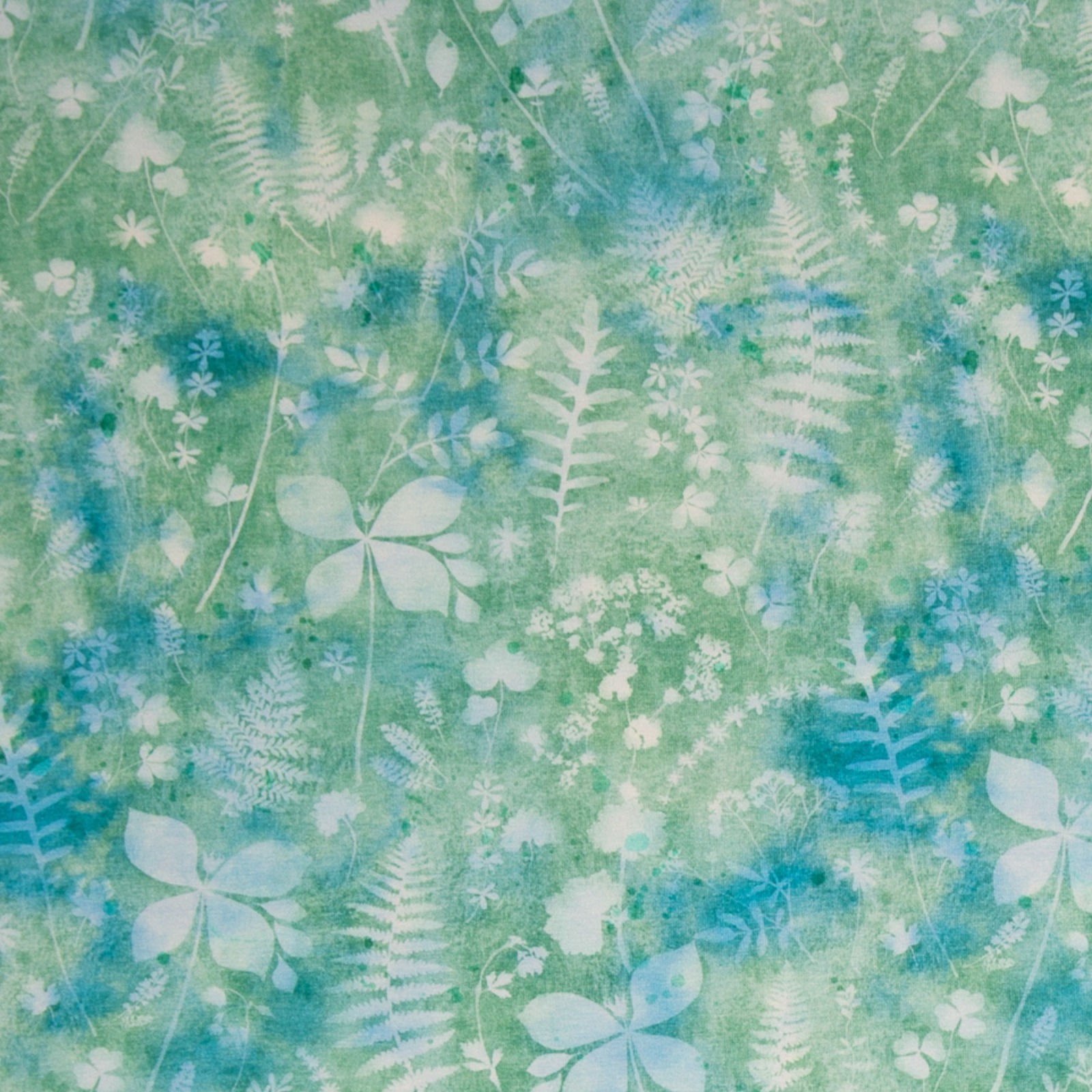 0.5m Jersey Lena Blumen Batik, grün blau 2