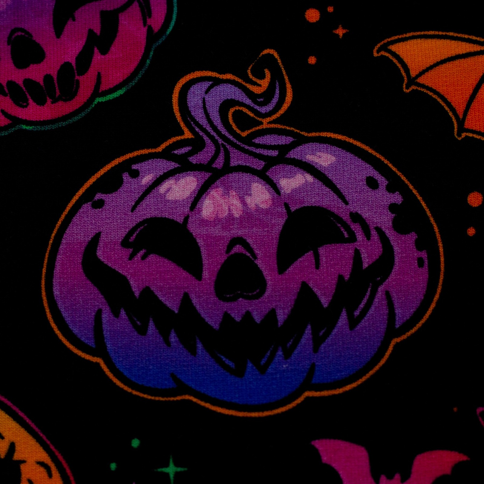 0,5m Sommersweat Halloween Spooky Kürbis, schwarz bunt 5