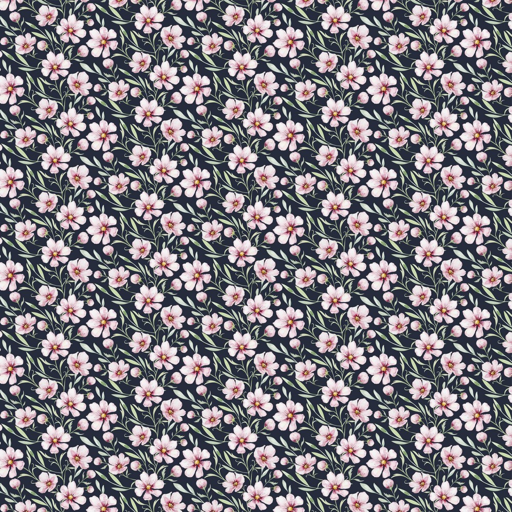 05m Jersey Digitaldruck Federblüte navy rosa