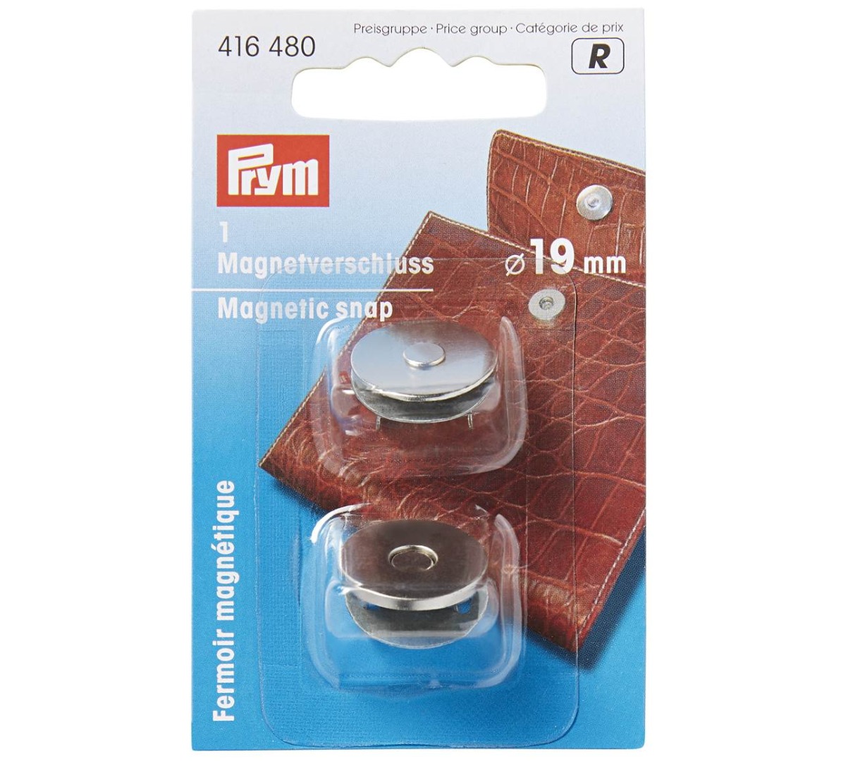 1Pck Magnet-Verschlüsse 19 mm Prym - Inhalt: 1 Stück silberfarbig