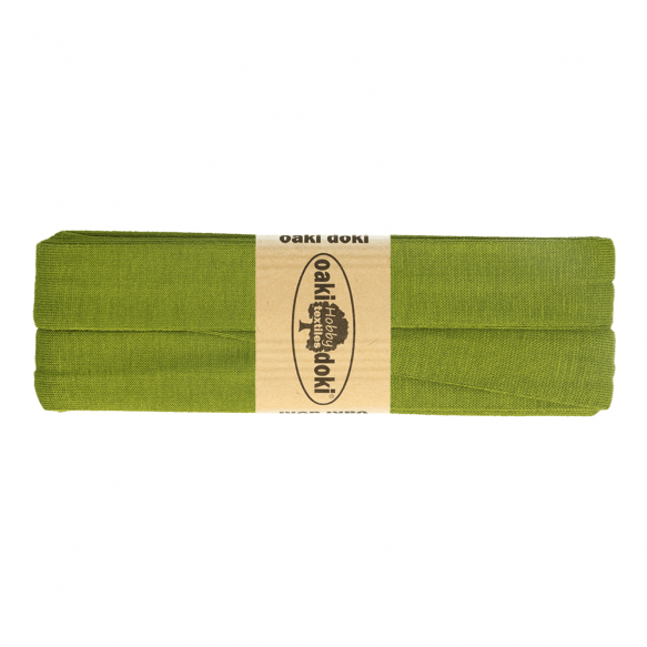 3m Oaki Doki Jersey Schrägband uni 2cm breit olive grün
