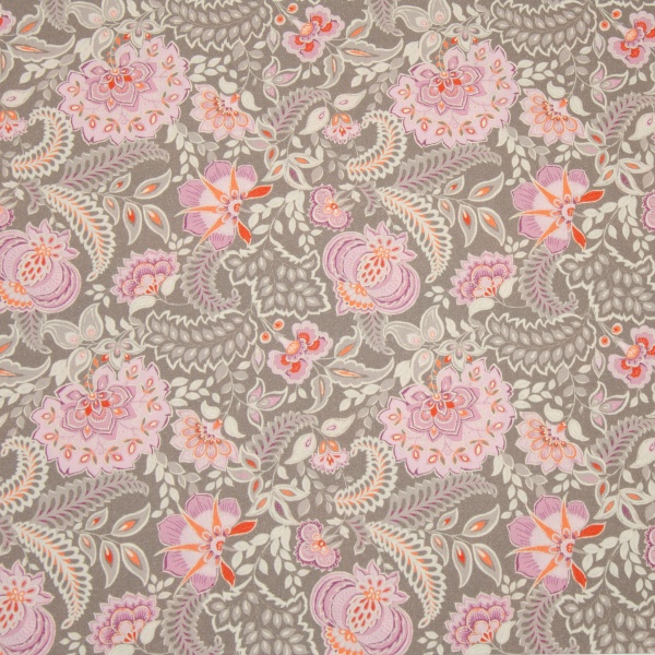 0,5m Jersey Emilie Paisley Flower, taupe rosa