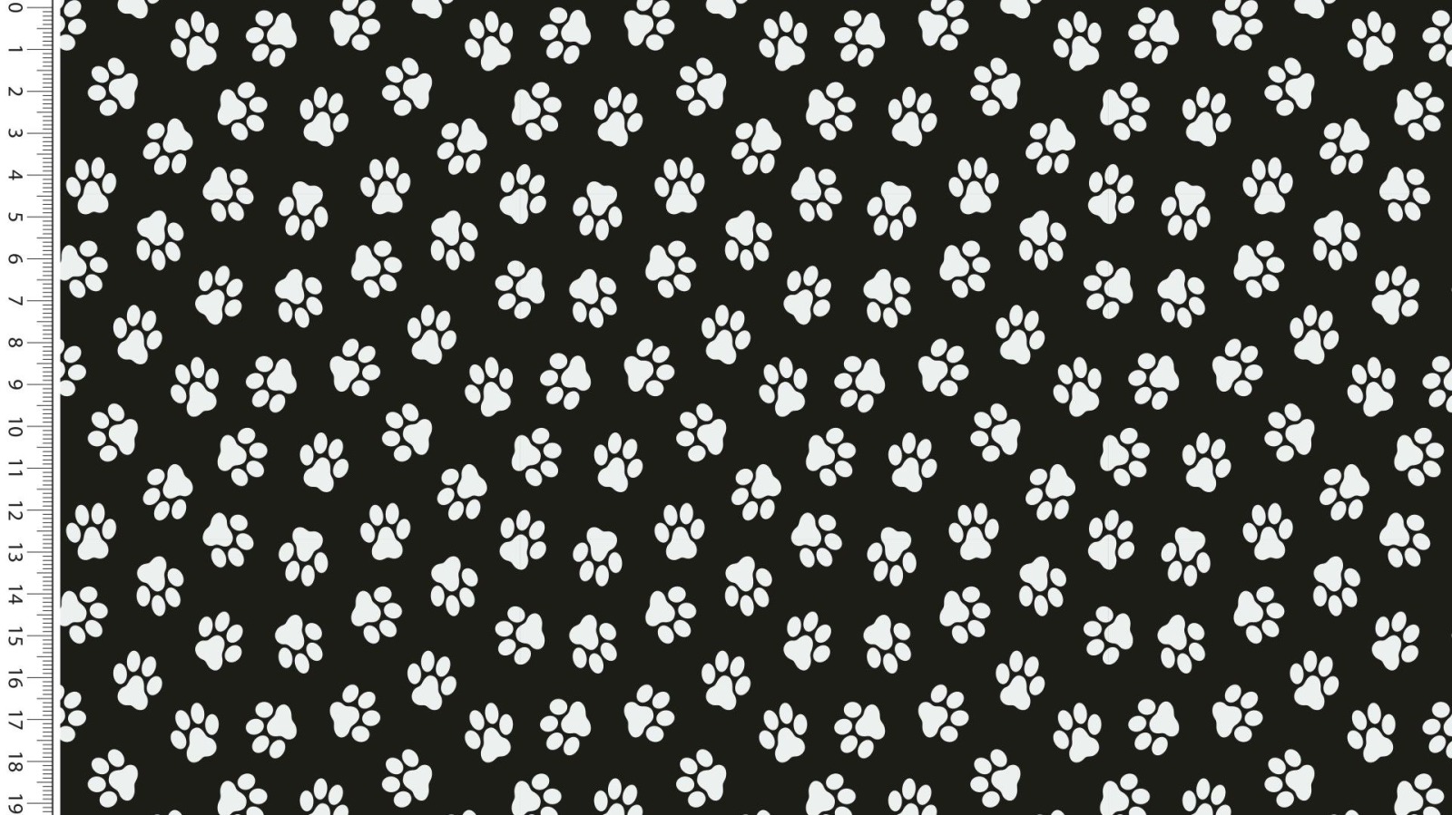 05m Baumwolle Pfoten Pfötchen schwarz weiß
