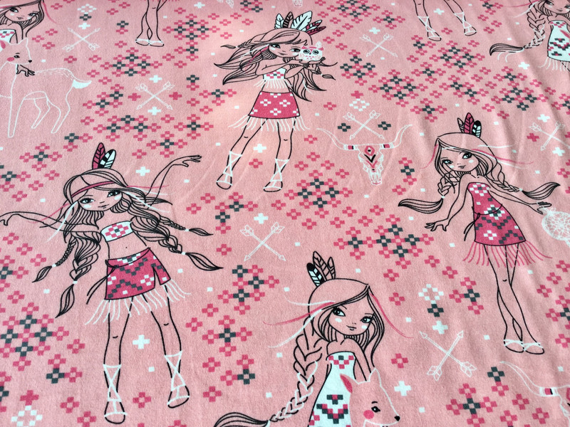 0,5m Jersey Boho Girls Nikiko, rosa pink grau 2
