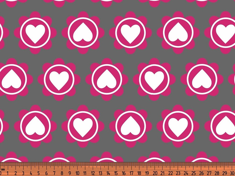 0,5m Jersey Retro Heart by Petra Laitner, grau pink