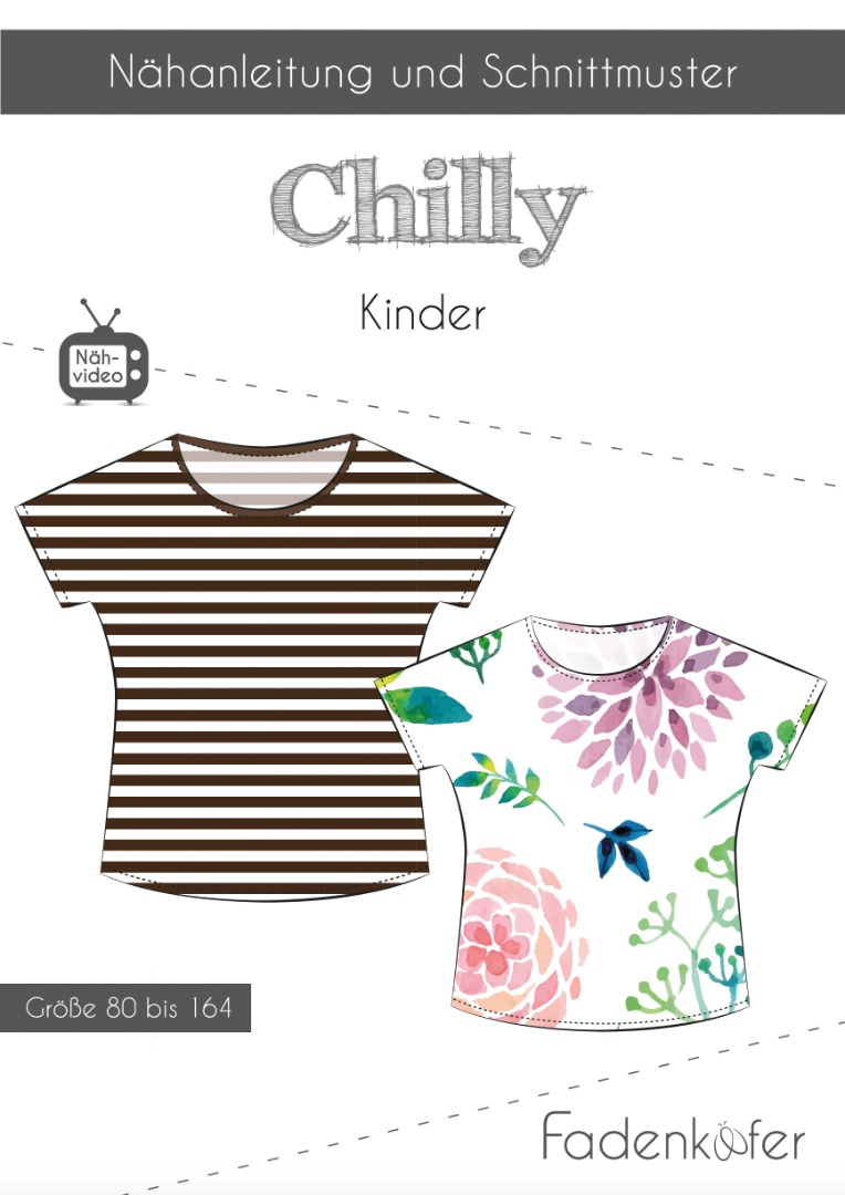 1 Papierschnittmuster Fadenkäfer Shirt Chilly Kids Gr 80-164
