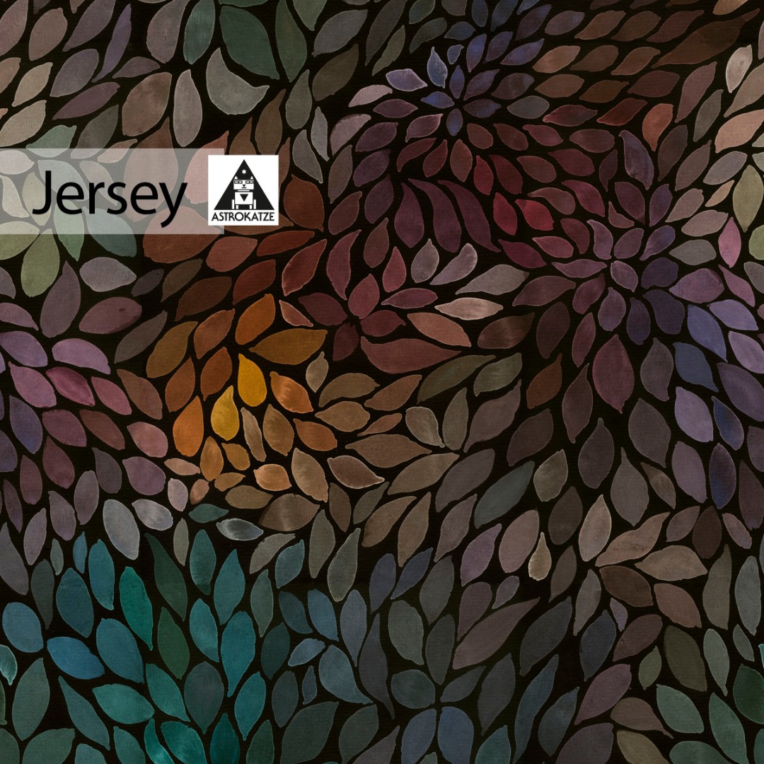 05m Jersey Color Leaves mini - mystic autumn - by Astrokatze Farbverlauf grün lila gelb