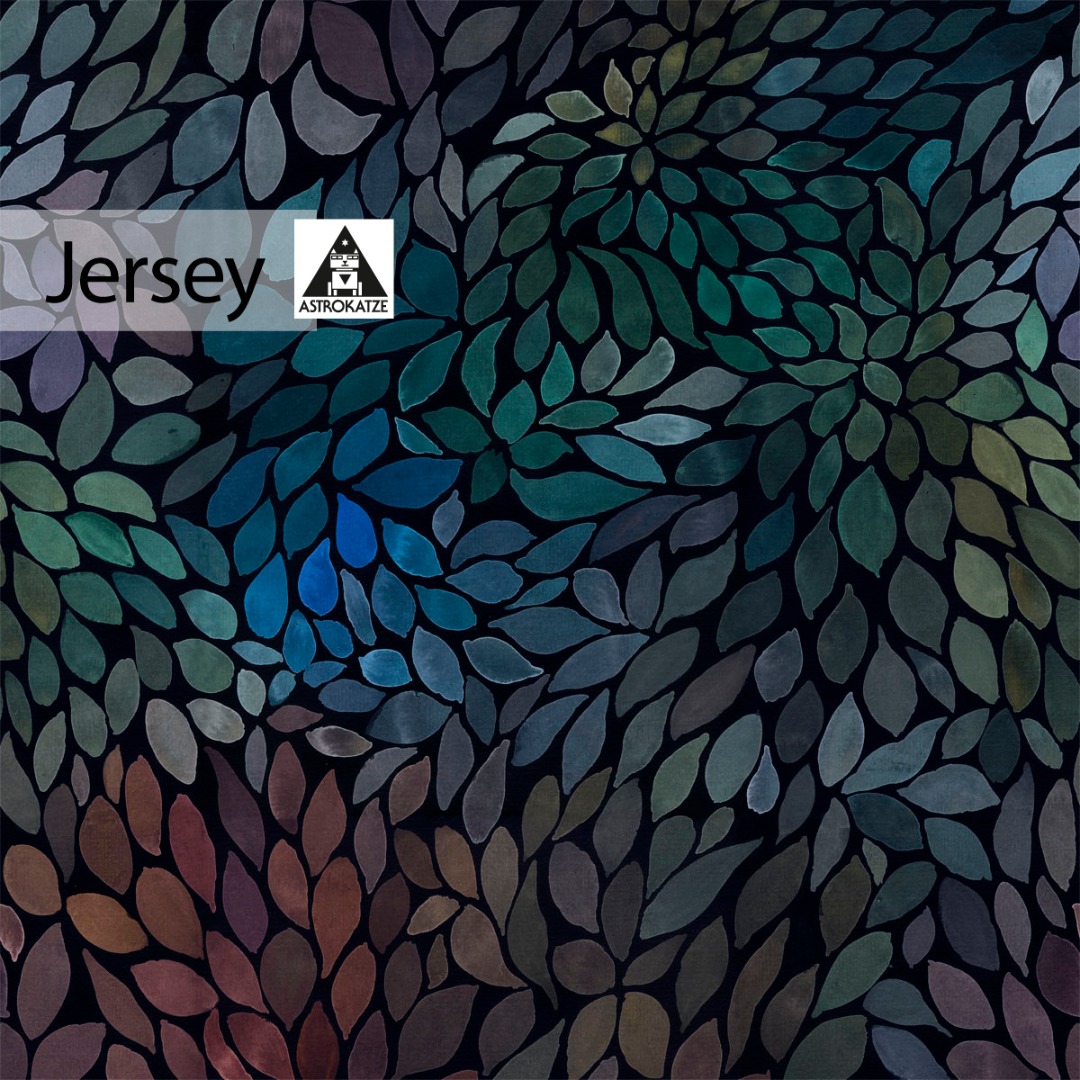 05m Jersey Color Leaves mini - mystic night - by Astrokatze Farbverlauf lila blau grau