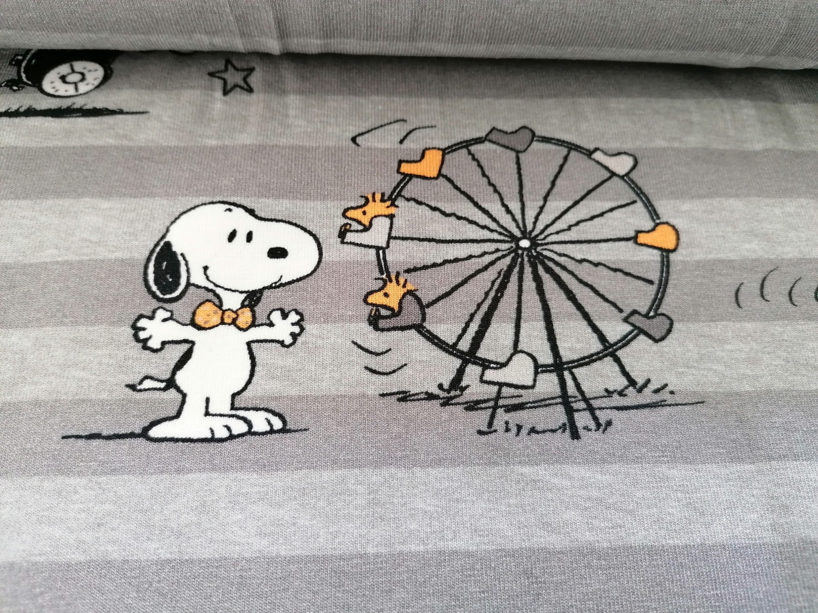 0,5m Jersey Snoopy Peanuts Jahrmarkt, grau bunt 4