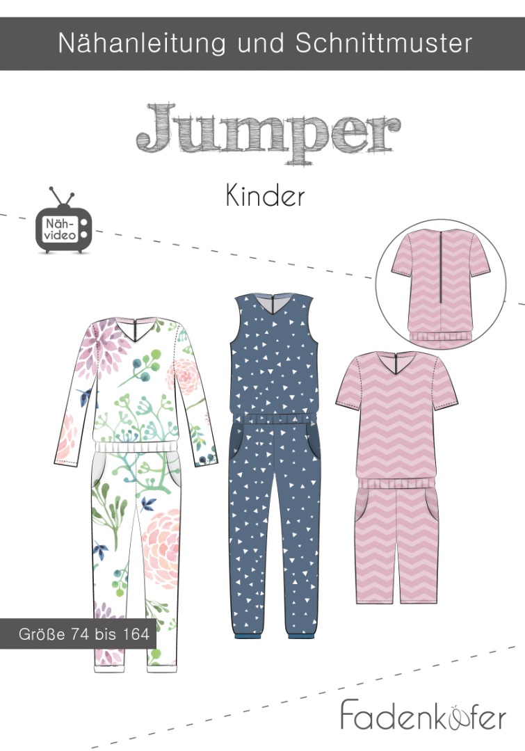 1 Papierschnittmuster Fadenkäfer Shirt Jumper Kids Gr74-164