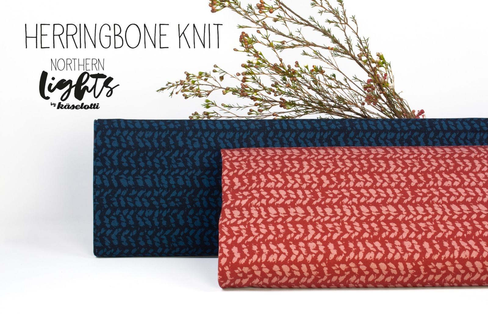 0,5m Sweat Herringbone Knit by Käselotti, dusty Red