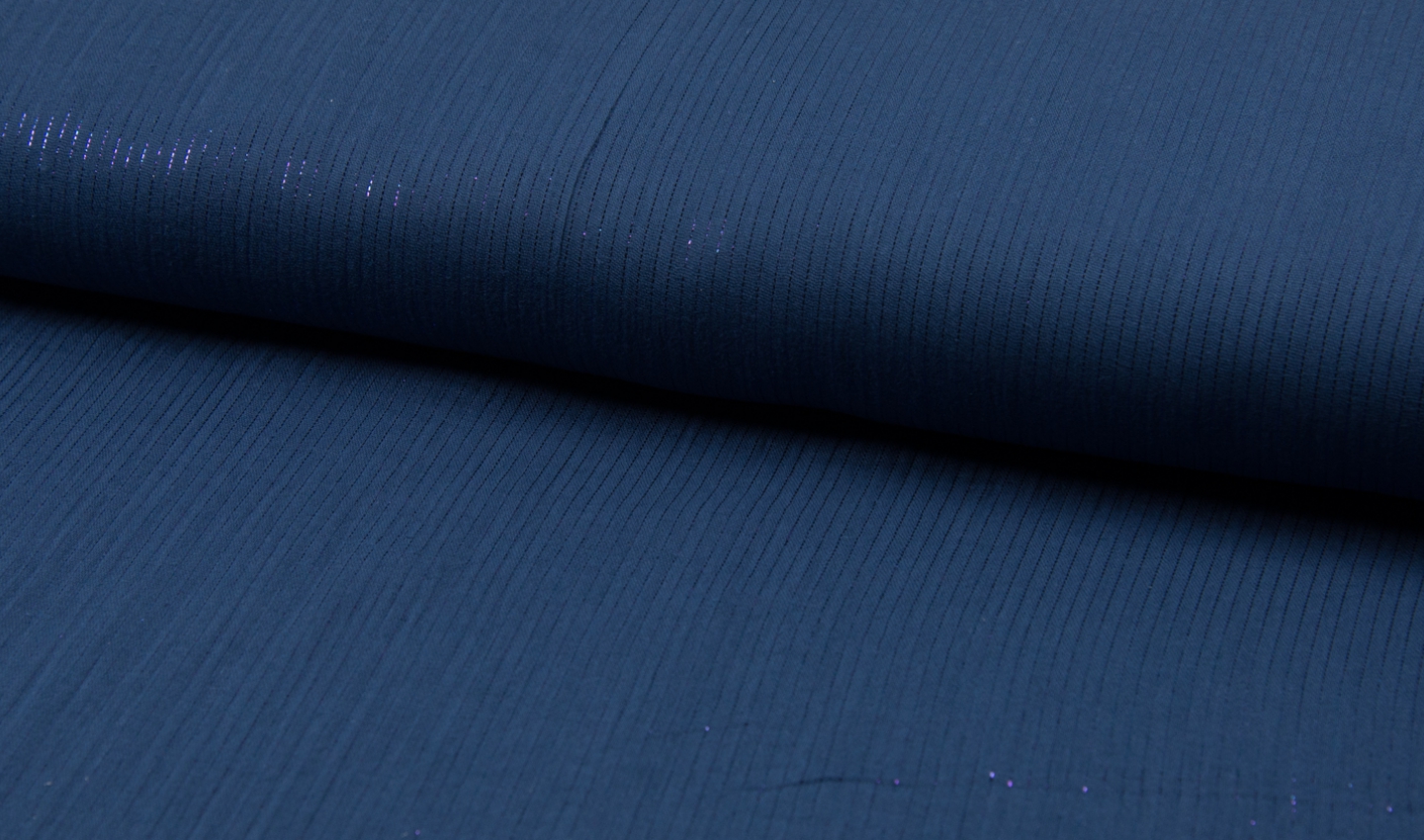 05m Musselin Baumwolle Double Gauze Lurex Streifen Jeansblau Blau