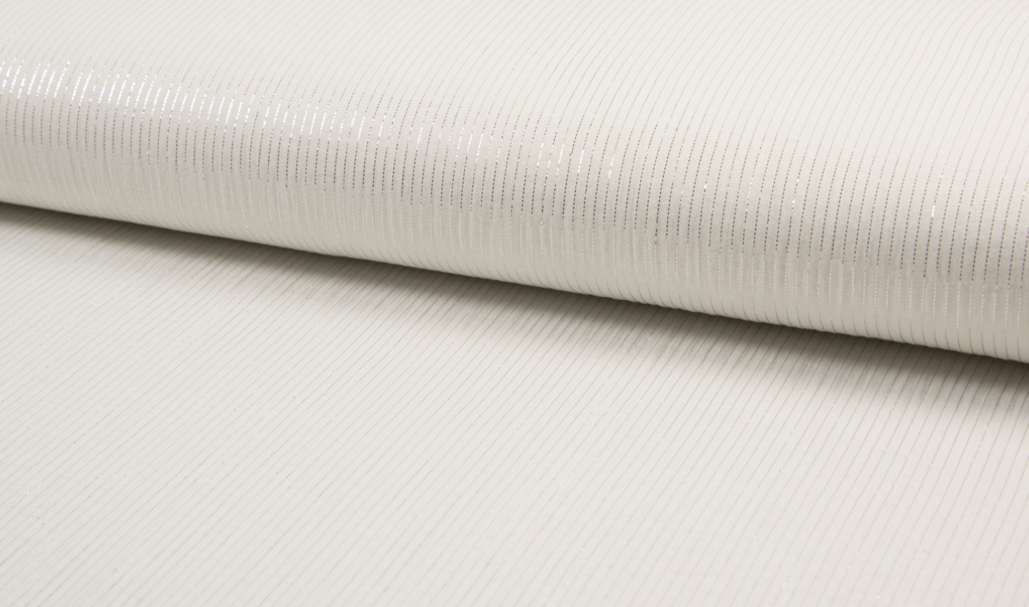 05m Musselin Baumwolle Double Gauze Lurex Streifen weiß silber