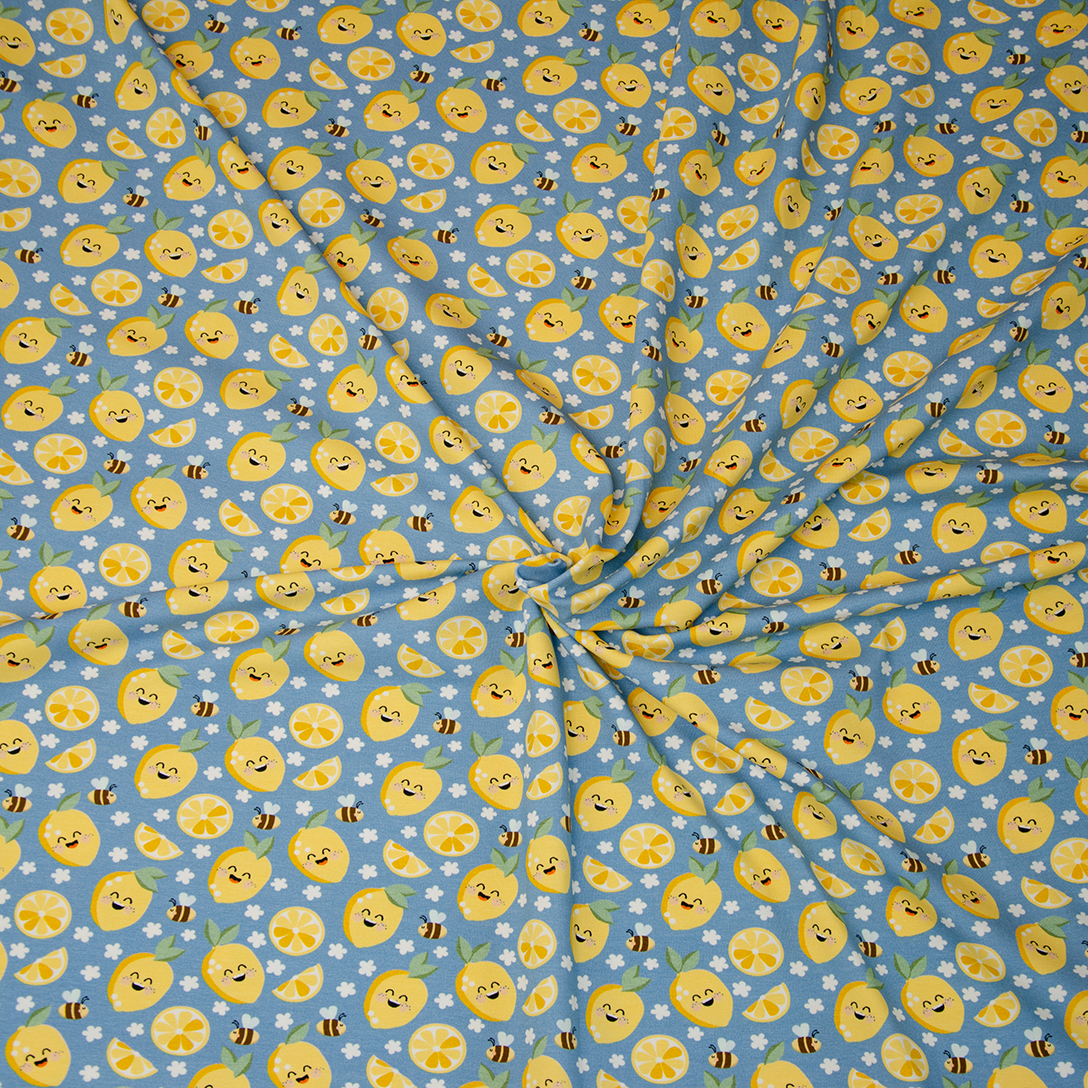 05m Jersey lustige saure Zitronen himmelblau gelb 3