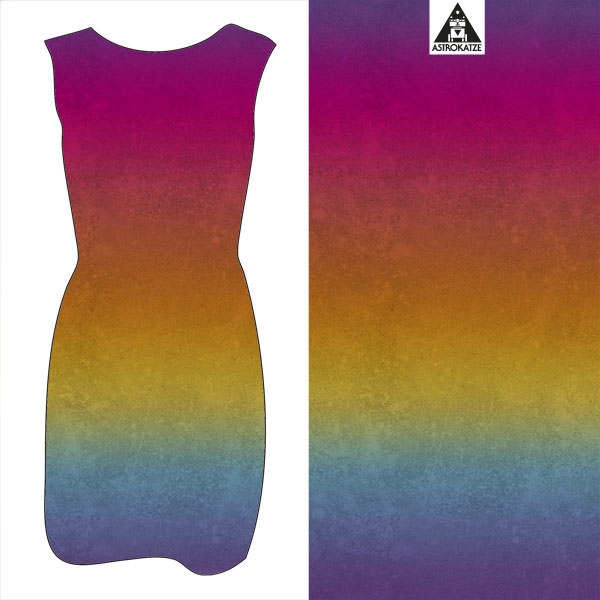 1m Bio French Terry Sommersweat Leather Gradient Rainbow by Astrokatze Farbverlauf, bunt Regenbogen