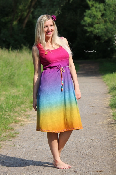 1m Bio French Terry Sommersweat Leather Gradient Rainbow by Astrokatze Farbverlauf, bunt Regenbogen