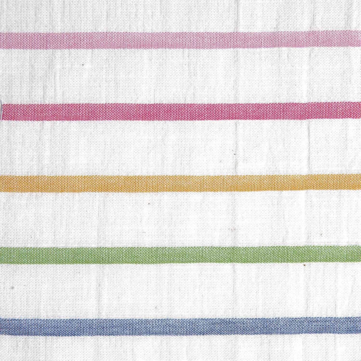 05m Baumwolle Panama Streifen Regenbogen ecru bunt
