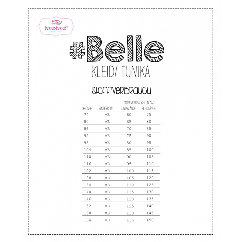 1Stk Belle Kleid doer Tunika Papier Schnittmuster by rosarosa 2