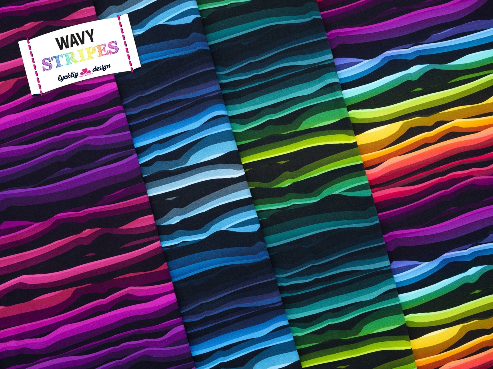 05m Sweat Wavy Stripes by Lycklig Design pink beere lila schwarz