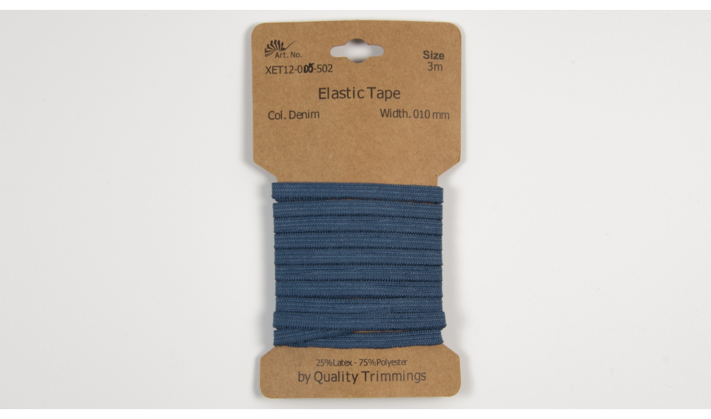 3m FLACHGUMMI Elastic Tape 5mm Jeans blau