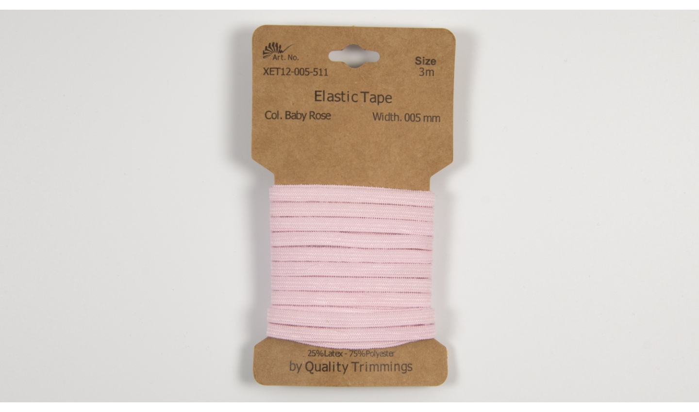3m FLACHGUMMI Elastic Tape 5mm baby rosa rose