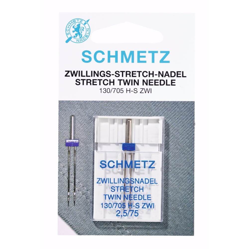 1 Pck Stretch Zwillings-Nadel für die Nähmaschine von Schmetz 25 / NM 75 Inhalt: 1Stück