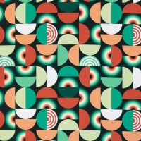 Canvas Faboulos Geometric Pattern by Lycklig Desin, Retro grün orange 2