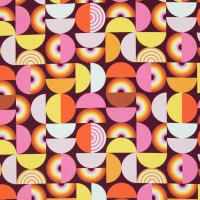 Canvas Faboulos Geometric Pattern by Lycklig Desin, Retro rosa orange gelb