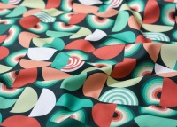 Canvas Faboulos Geometric Pattern by Lycklig Desin, Retro grün orange 3