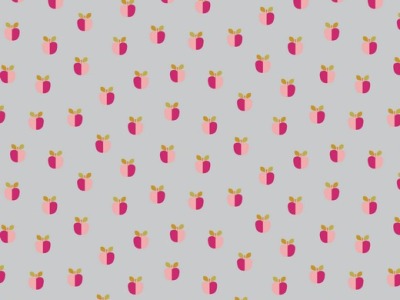 05m BW Lovely Apple by poppy Apfel modern hellgrau magenta pink