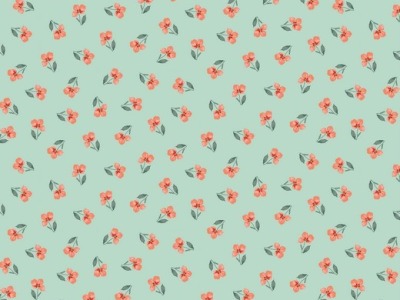 05m BW GOTS Flower Blümchen mit Stiel mint rosa rot grün - Auch passende Designs erhältlich